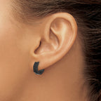 Brushed Black Stainless Steel Hoop Earrings 4mm