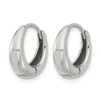 Stainless Steel Polished Hinged Hoop Earrings