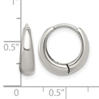 Stainless Steel Polished Hinged Hoop Earrings