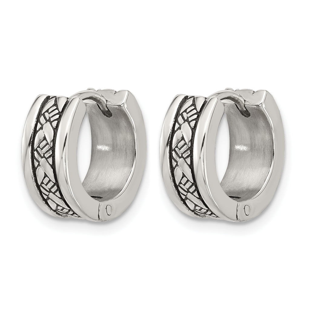 Antiqued Stainless Steel Hoop Earrings 5.5mm