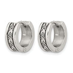 Antiqued Stainless Steel Hoop Earrings 5.5mm