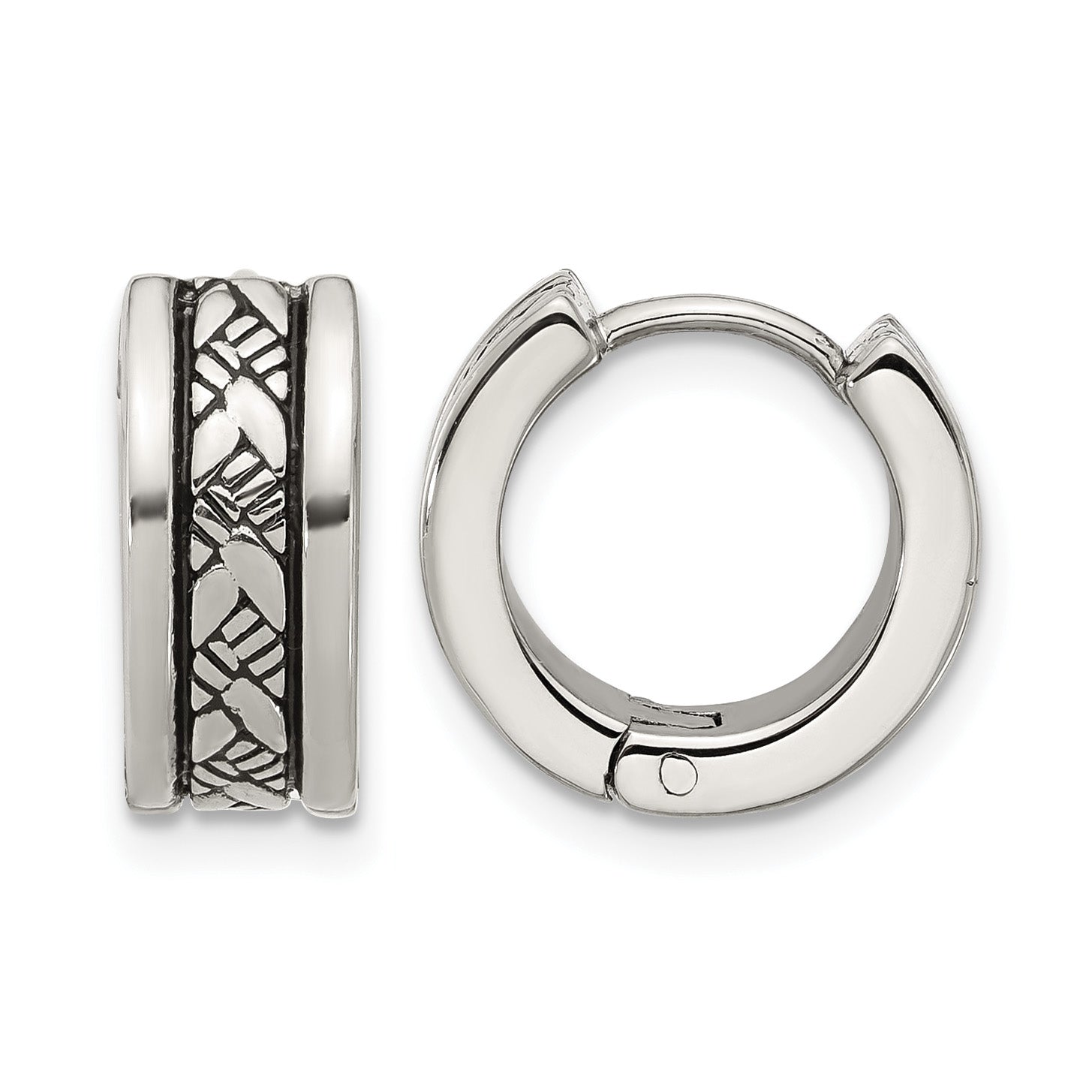 Antiqued Stainless Steel Hoop Earrings 5.5mm Main image