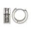 Stainless Steel Polished & Antiqued Hoop Earrings