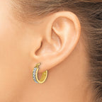 Stainless Steel Gold-Tone Polished Hoop Earrings for Women