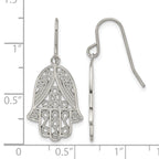 Stainless Steel Polished Textured Drop Dangle Earrings for Women