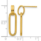 Polished Gold-Tone Stainless Steel Drop Earrings 6.6mm