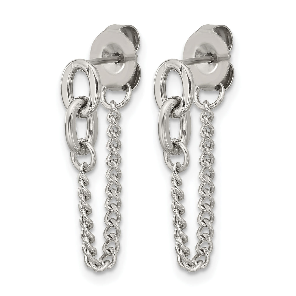 Stainless Steel Polished Drop Dangle Earrings