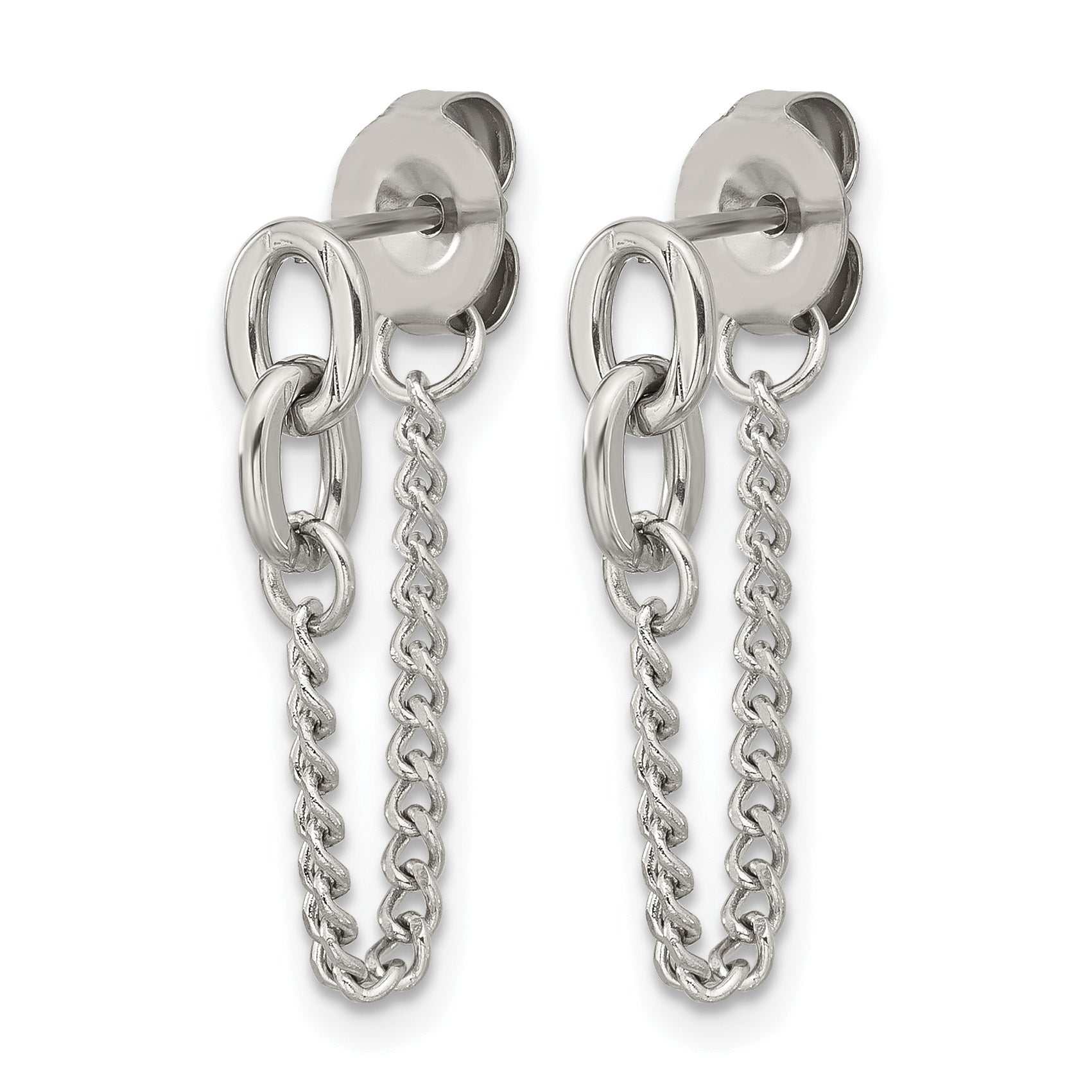 Stainless Steel Polished Drop Dangle Earrings
