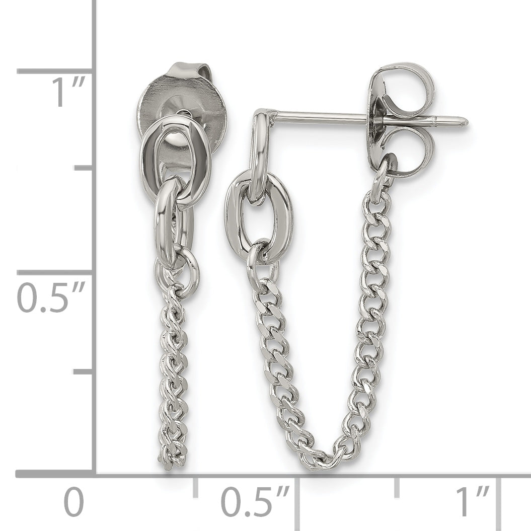 Stainless Steel Polished Drop Dangle Earrings