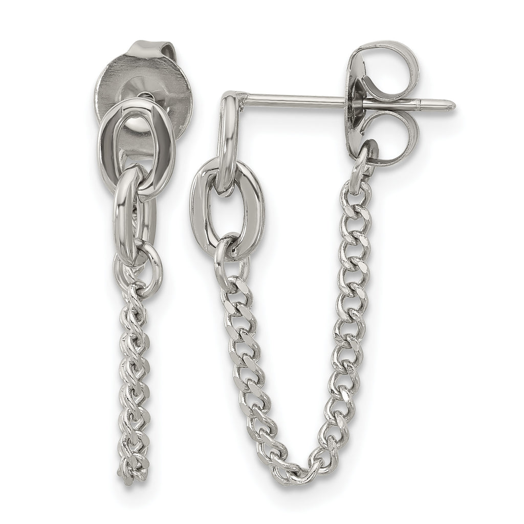 Stainless Steel Polished Drop Dangle Earrings