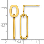 Stainless Steel Gold-Tone Polished Drop Dangle Earrings for Women