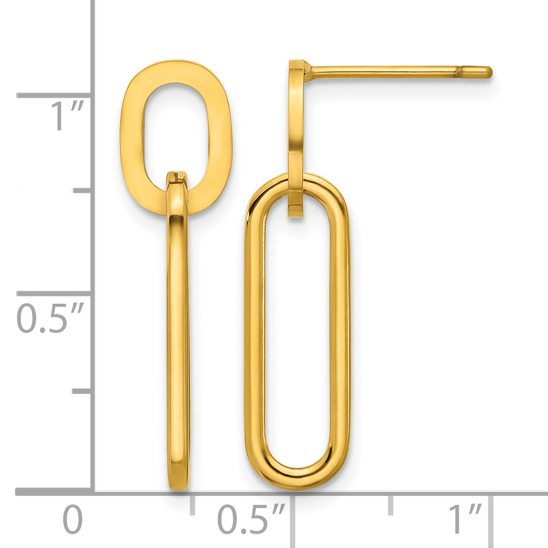 Stainless Steel Gold-Tone Polished Drop Dangle Earrings for Women