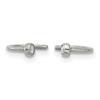Polished Zircon (Other) Stainless Steel Stud Earrings 1mm
