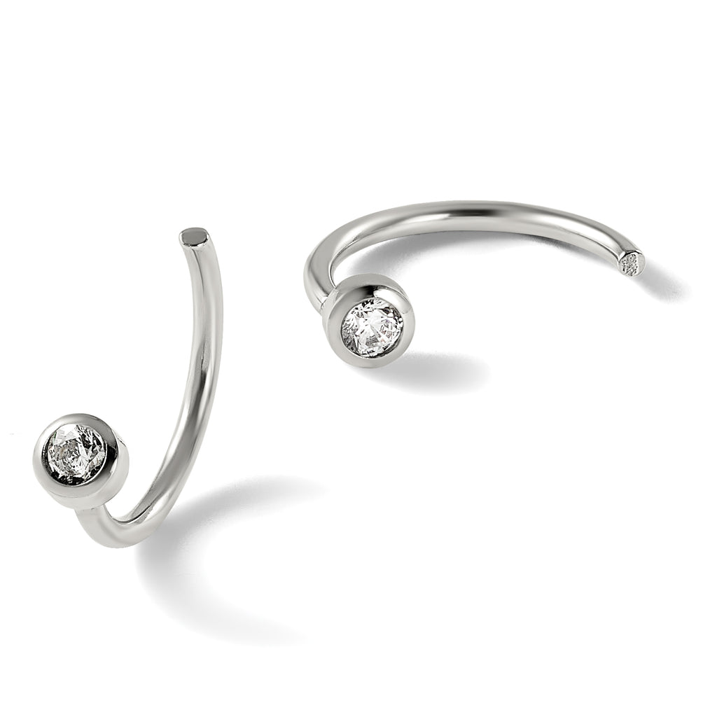 Stainless Steel Polished Ear Cuff Stud Earrings