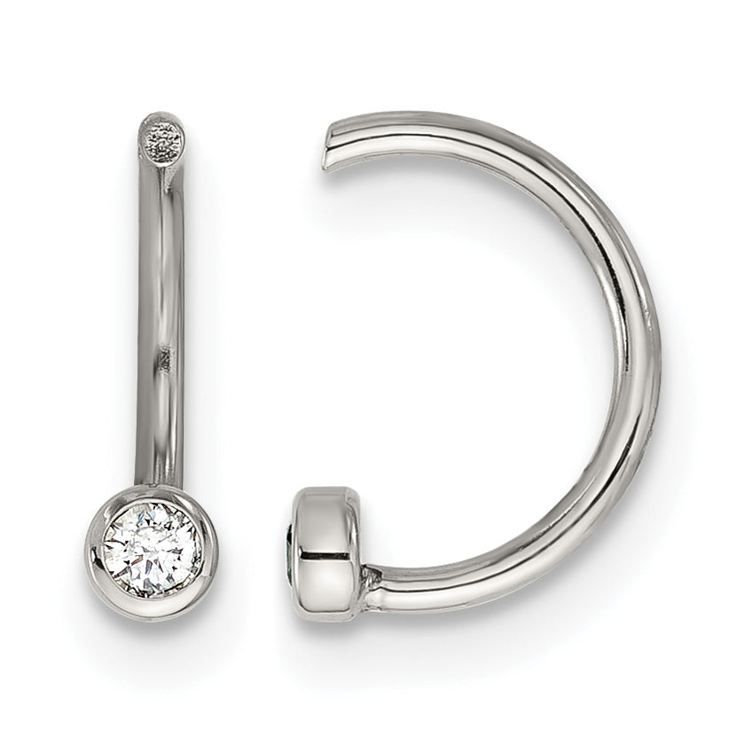 Stainless Steel Polished Ear Cuff Stud Earrings