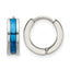 Stainless Steel Blue Polished Hoop Earrings