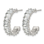 Stainless Steel Polished J-Hoop Earrings for Women