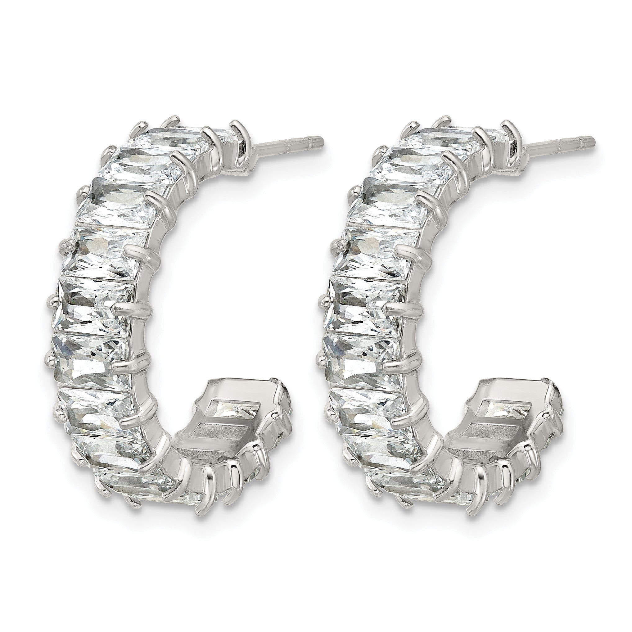 Polished Zircon (Other) Stainless Steel Hoop Earrings 17mm