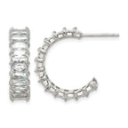 Stainless Steel Polished J-Hoop Earrings for Women