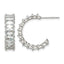 Stainless Steel Polished J-Hoop Earrings for Women