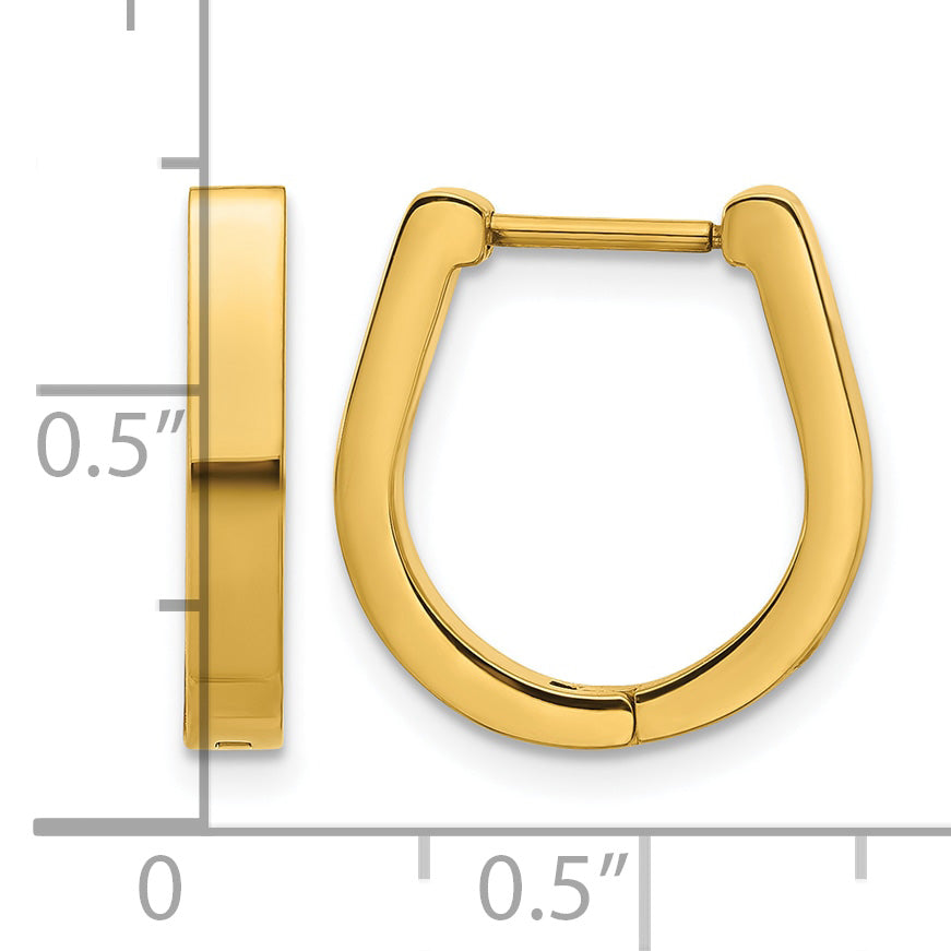 Stainless Steel Gold-Tone Polished Hoop Earrings