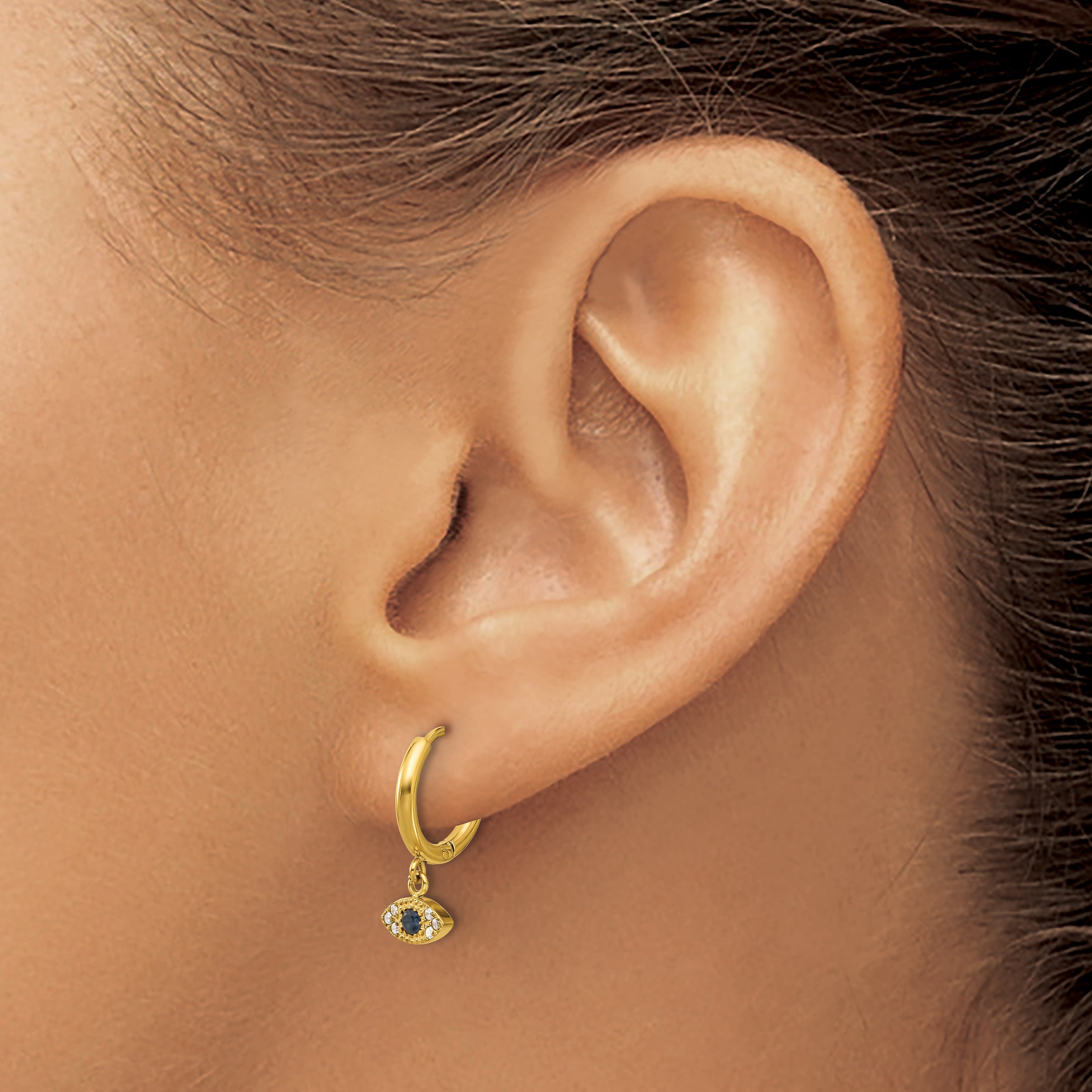 Stainless Steel Gold-Tone Polished Hinged Hoop Earrings for Women