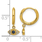 Stainless Steel Gold-Tone Polished Hinged Hoop Earrings for Women