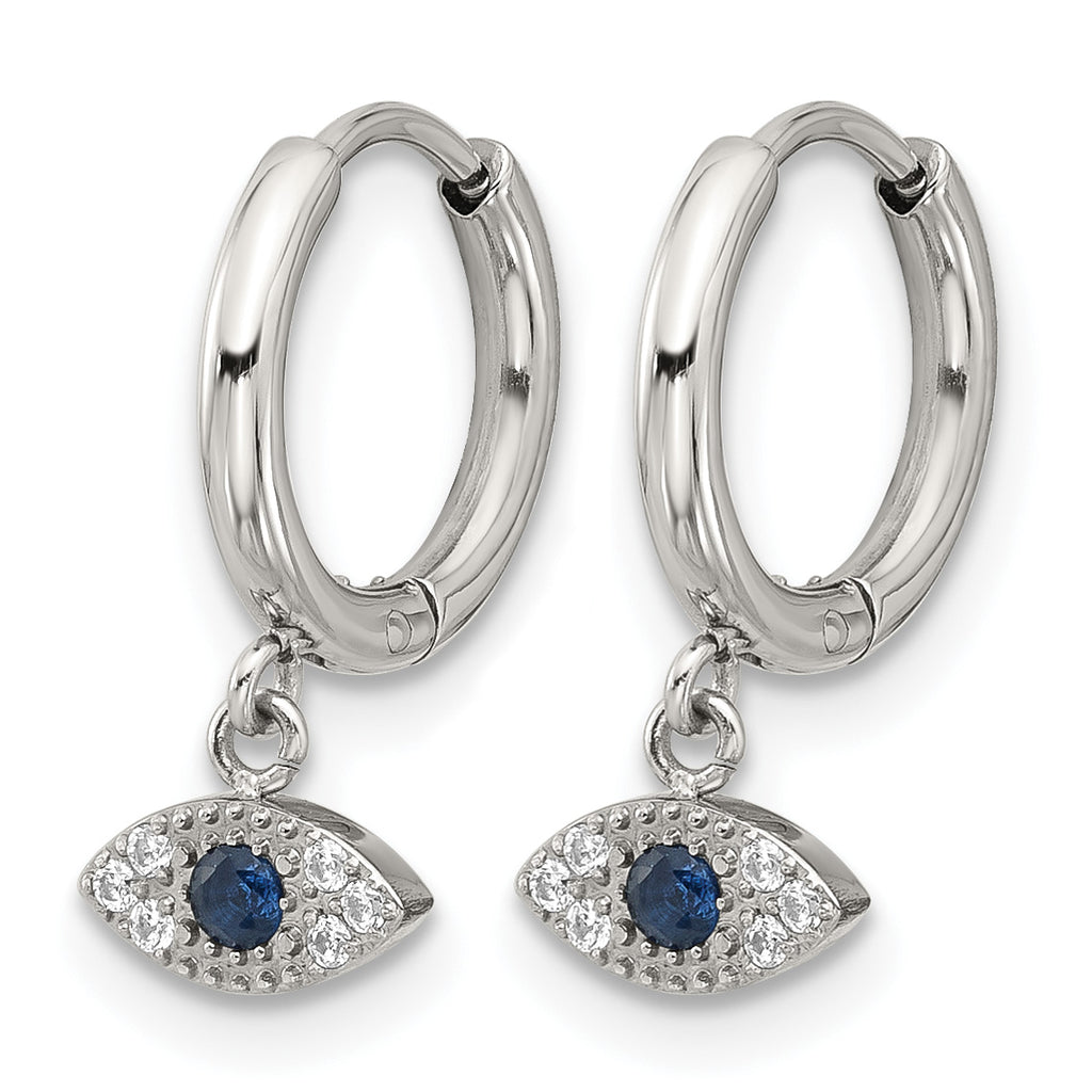 Stainless Steel Polished Hinged Hoop Earrings for Women