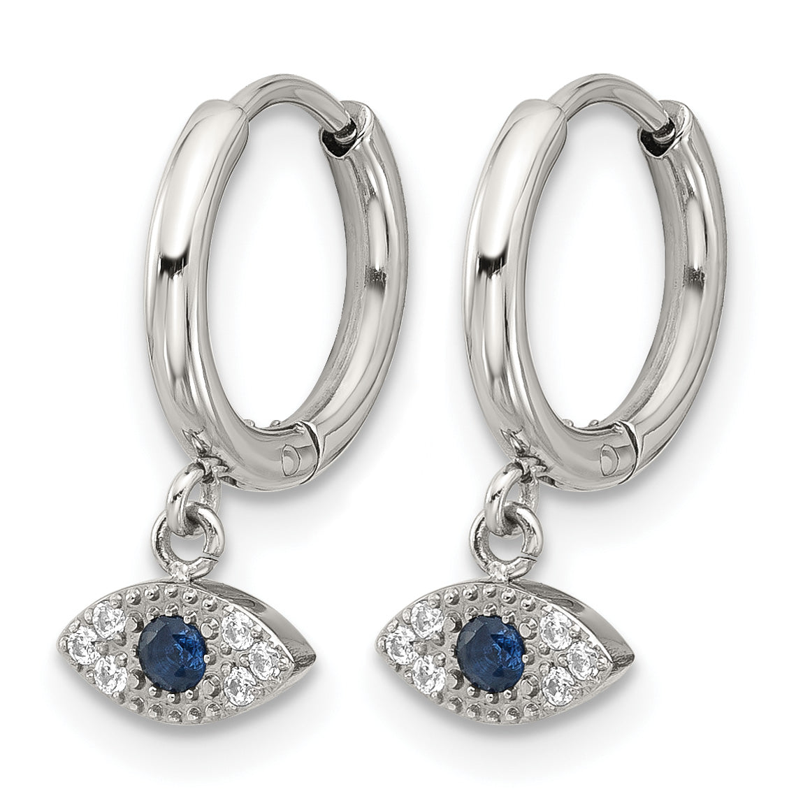 Stainless Steel Polished Hinged Hoop Earrings for Women