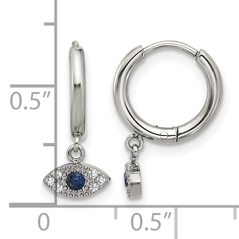 Stainless Steel Polished Hinged Hoop Earrings for Women