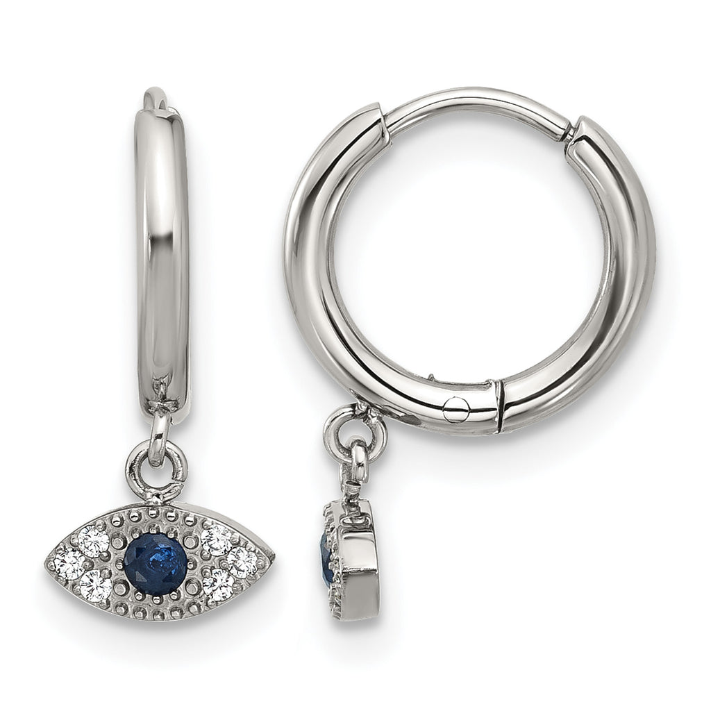 Stainless Steel Polished Hinged Hoop Earrings for Women