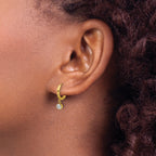 Stainless Steel Gold-Tone Polished Hinged Hoop Earrings for Women