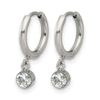Stainless Steel Polished Hinged Hoop Earrings for Women