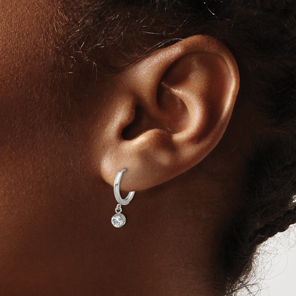 Stainless Steel Polished Hinged Hoop Earrings for Women