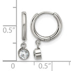 Stainless Steel Polished Hinged Hoop Earrings for Women