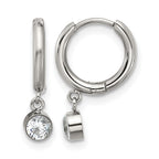 Stainless Steel Polished Hinged Hoop Earrings for Women