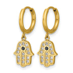 Stainless Steel Gold-Tone Polished Hinged Hoop Earrings for Women