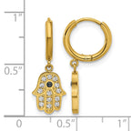 Stainless Steel Gold-Tone Polished Hinged Hoop Earrings for Women