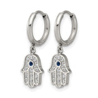 Stainless Steel Polished Hinged Hoop Earrings for Women