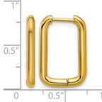 Stainless Steel Gold-Tone Polished Square Hinged Hoop Earrings