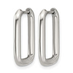 Stainless Steel Polished Square Hinged Hoop Earrings for Women