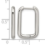 Stainless Steel Polished Square Hinged Hoop Earrings for Women