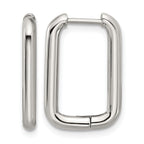 Stainless Steel Polished Square Hinged Hoop Earrings for Women