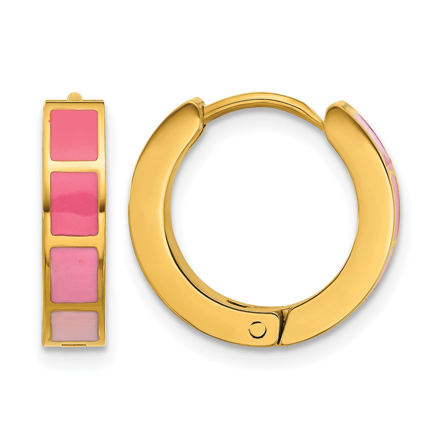 Polished Gold-Tone Stainless Steel Hoop Earrings 4mm