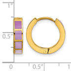 Stainless Steel Gold-Tone Enamel Polished Hinged Hoop Earrings for Women