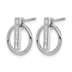Stainless Steel Polished Crystal Button Earrings for Women