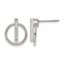 Stainless Steel Polished Crystal Button Earrings for Women