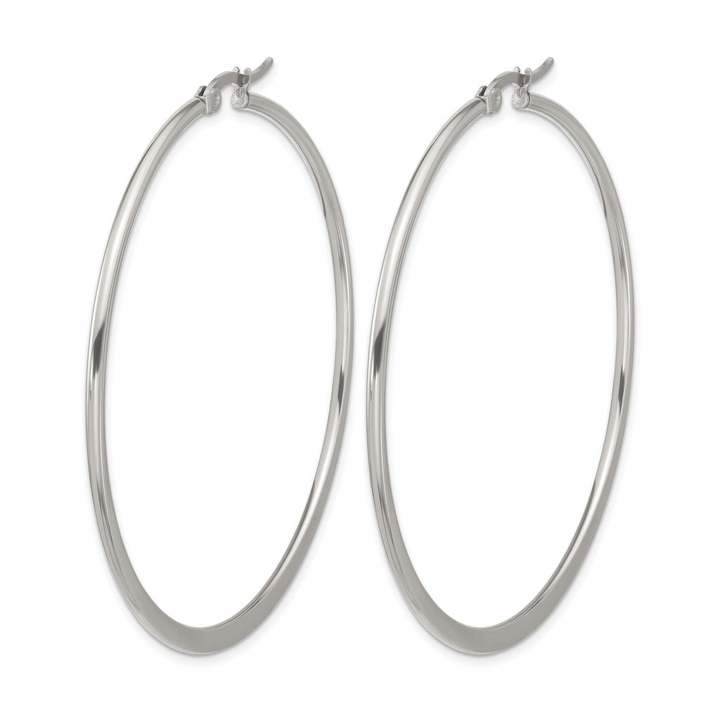 Stainless Steel Polished Hoop Earrings for Women