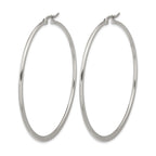 Stainless Steel Polished Hoop Earrings for Women