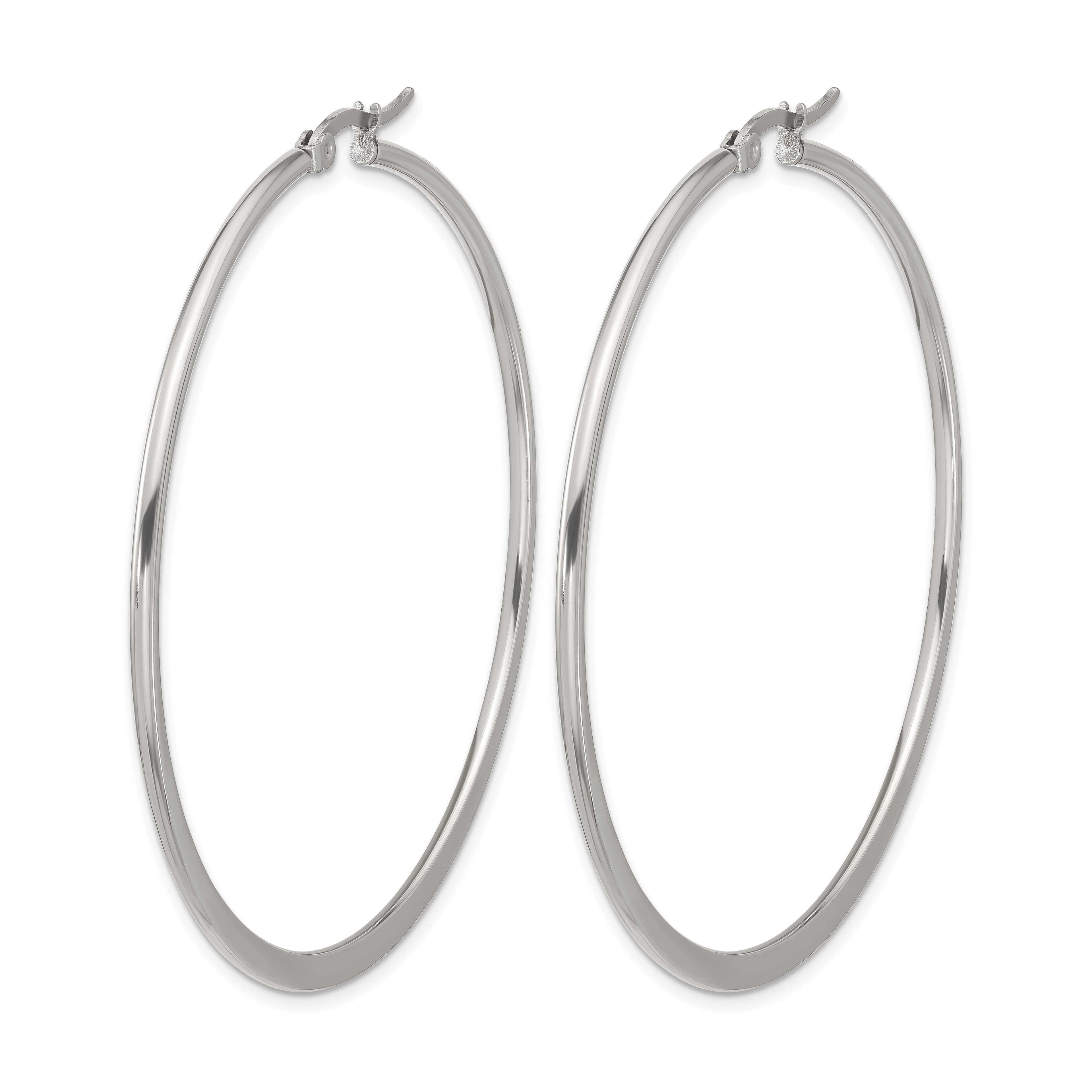 Stainless Steel Polished Hoop Earrings for Women